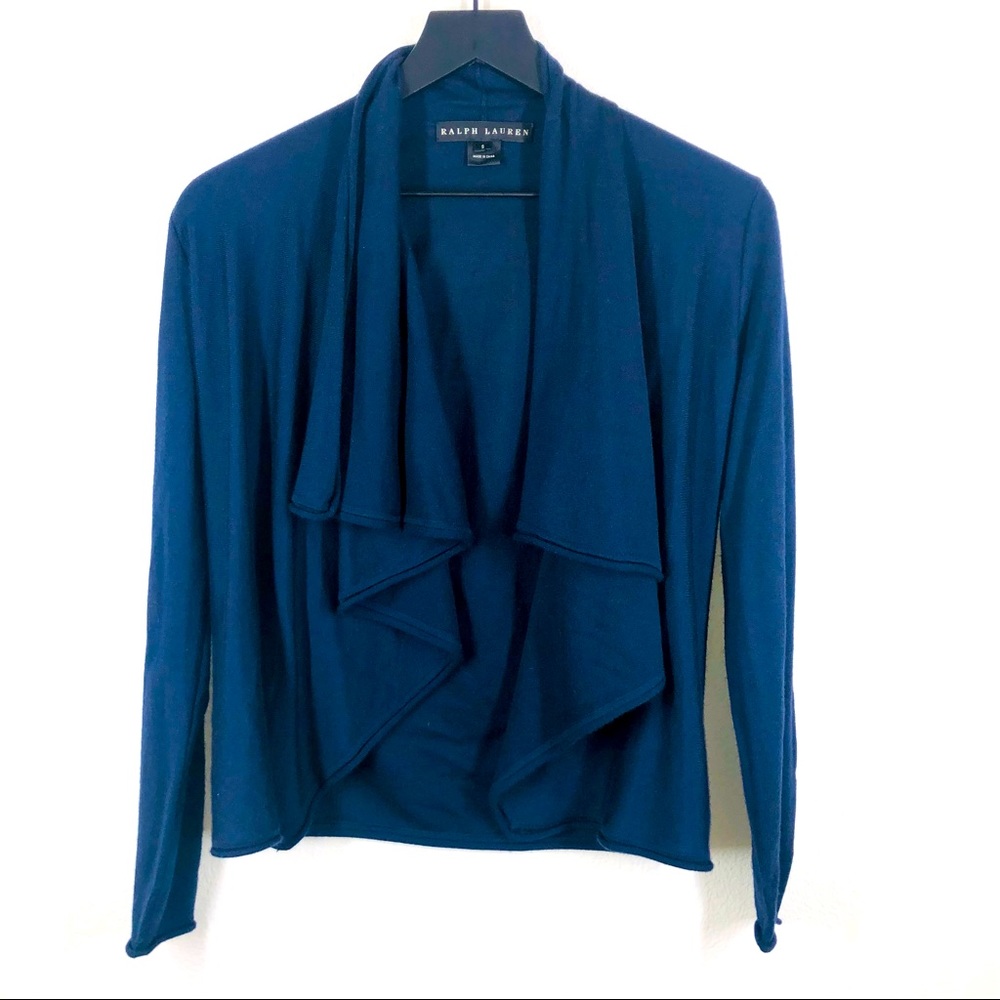 Ralph Lauren Black Label Silk Cashmere Blend Open Cardigan Small EUC